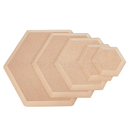 5Pcs 5 Style MDF Wood Boards, Ceramic Clay Drying Board, Ceramic Making Tools, Hexagon, Tan, 9.45~26x10.8~29.8x1.5cm, 1pc/style(FIND-WH0159-17)