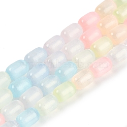 Macaron Color Natural Selenite Beads Strands, Dyed, Drum Beads, Colorful, 9x6mm, Hole: 1.2mm, about 43pcs/strand, 15.63~15.83(39.7~40.2cm)(G-F750-M03-02)