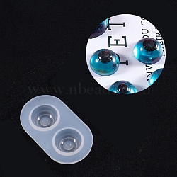 Silicone Molds, Resin Casting Molds, For UV Resin, Epoxy Resin Jewelry Making, Toy Eyes, White, 5.1x2.9cm, Inner Diameter: 1.6cm and 0.6cm(X-DIY-L021-15E)