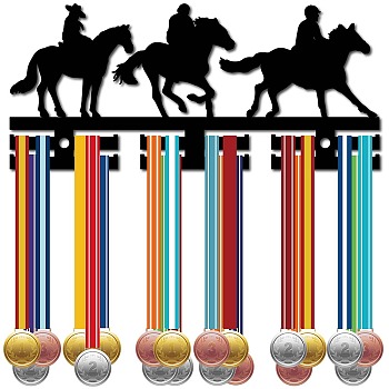 Acrylic Medal Holder, Medal Display Hanger Rack, Medal Holder Frame, with Standoff Pins, Horse, 130x290x10mm, Hole: 8mm