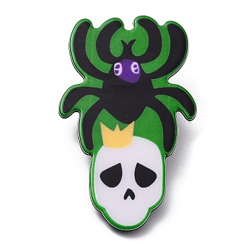 Halloween Theme PVC Alligator Hair Clips, with Iron Findings, Hair Accessories for Girls Women, Spider, 73x41x2.5mm