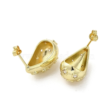 boucles d'oreilles en laiton avec zircone cubique(EJEW-G381-01G)-2