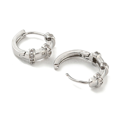 Rack Plating Brass with Cubic Zirconia Hoop Earrings for Women(EJEW-G363-01P)-2