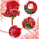 craspire 8 個布バラの花のブートニエール ブローチ ラインストーン付き(AJEW-CP0001-79B)-4