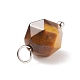 Faceted Natural Tiger Eye Pendants(PALLOY-JF01694-01)-4