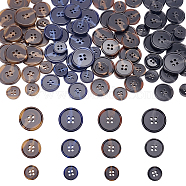 PandaHall Elite 96Pcs 12 Style Resin Button, 4-hole, Flat Round, Mixed Color, 15~25x3~4.5mm, Hole: 2mm, 8pcs/style(DIY-PH0009-82)