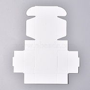 Kraft Paper Gift Box, Shipping Boxes, Folding Boxes, Square, White, 5.5x5.5x2.5cm(X1-CON-K003-02C-02)