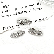 Alloy Connector Charms, Platinum, Flower, 17x7mm(PW-WG93A4D-07)