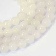 Natural White Jade Round Bead Strands, 4~4.5mm, Hole: 1mm, about 96pcs/strand, 15.5 inch(X-G-E334-4mm-13)