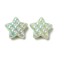 Opaque Acrylic Beads, AB Color Plated, Star, Light Green, 19.5x19.5x9mm, Hole: 3.5mm(MACR-D074-03F)