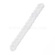 Handmade Acrylic Curb Chains, with Imitation Jelly Acrylic Linking Rings, for Jewelry Makings, White, 23x16.5x4.5mm, 7-1/8 inch(18cm)/strand(AJEW-JB00856-02)