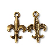 Tibetan Style Alloy Pendants, Lead Free, Nickel Free and Cadmium Free, Fleur De Lis, Antique Bronze Color, 19mm long, 12mm wide, 2mm thick, hole: 1.5mm(MLF1288Y-NF)