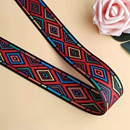 50Yards Colorful Polyester Ribbons, for DIY Clothing Accessories Decorations, Rhombus, 1-5/8 inch(40mm)(PW-WG3F050-01)