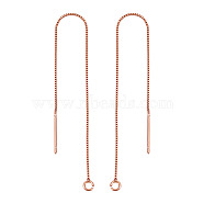 Eco-Friendly Brass Stud Earring Findings, with Loop, Ear Threads, Rack Plating & Long-Lasting Plated, Lead Free & Nickel Free, Real Rose Gold Plated, 10x0.06cm, Hole: 2mm, Pin: 0.7mm(KK-CD0001-09RG-FF)