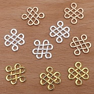 Chinese Style Alloy Connector Charms, Chinese Knot, Silver, 14x16mm(OHAR-PW0003-119K-S)