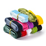 12 colors Single Face Velvet Ribbon, 1m/bundle,12 bundle/set., Mixed Color, 3/8 inch(9.5mm), about 1m/bundle,12 bundle/set(OCOR-JP0004-9.5mm)