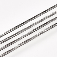Iron Curb Chains, with Spool, Soldered, Gunmetal, 1.6x1.2x0.3mm, about 100yard/roll(CH-S131-01B)