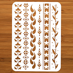 PET Hollow Out Drawing Painting Stencils, for DIY Scrapbook, Photo Album, Floral, 297x210mm(DIY-WH0421-0021)