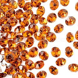 Imitation Taiwan Acrylic Rhinestone Pointed Back Cabochons, Faceted, Diamond, Saddle Brown, 5x4mm(GACR-A003-5mm-43)