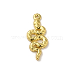 304 Stainless Steel Pendants, Snake Charm, Real 18K Gold Plated, 20.5x8x1.6mm, Hole: 0.8mm(STAS-Q322-20G)