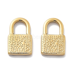 PVD Vacuum Plating 304 Stainless Steel Pendants, Padlock Charm, Real 18K Gold Plated, 20x12.5x3mm, Hole: 7x6mm(STAS-R130-28G)