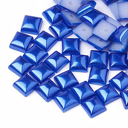 ABS Plastic Imitation Pearl Cabochons, Square, Medium Blue, 6x6x3.5mm, about 5000pcs/bag(SACR-R748-6x6mm-Z37)