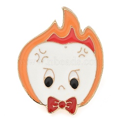 Tooth Enamel Pins, Alloy Brooches for Backpack Clothes, Angry Face, 27.5x22mm(JEWB-Q010-03KCG-03)