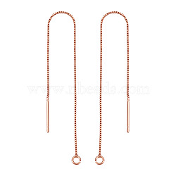 Eco-Friendly Brass Stud Earring Findings, with Loop, Ear Threads, Rack Plating & Long-Lasting Plated, Lead Free & Nickel Free, Real Rose Gold Plated, 10x0.06cm, Hole: 2mm, Pin: 0.7mm(KK-CD0001-09RG-FF)