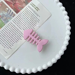 Macaron Color Plastic Alligator Hair Clips, Hair Accessories for Girls Women, Fish Bone Shape, Pearl Pink, 58x32mm(PW-WG4E7AC-05)