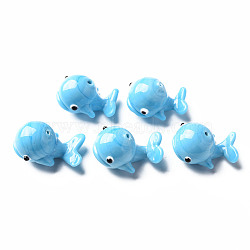 Handmade Lampwork Beads, Whale, Deep Sky Blue, 20~22x15~16x13~14mm, Hole: 1.2mm(LAMP-T011-05)