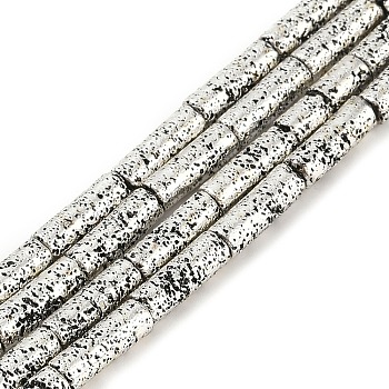 Electroplated Synthetic Non-Magnetic Hematite Beads Strands, Column, Antique Silver Plated, 13x4.5mm, Hole: 1.2mm, about 31pcs/strand, 16.54''(42cm)