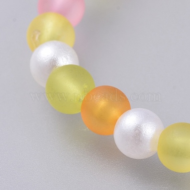 Acrylic Imitated Pearl  Stretch Kids Bracelets(BJEW-JB04570)-2