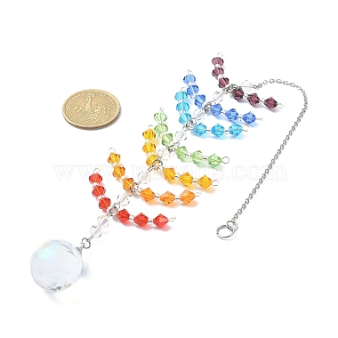 Faceted Round Glass Pendants Decoration(HJEW-TA00023)-4