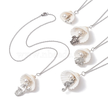 WhiteSmoke Mixed Shapes Alloy Necklaces