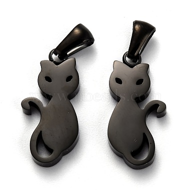 Electrophoresis Black Cat 304 Stainless Steel Pendants