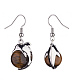 Natural Tiger Eye Dolphin Dangle Earrings with Crystal Rhinestone(EJEW-A092-20P-17)-3