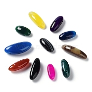 Dyed Natural Agate Beads, Top Drilled, Oval, Mixed Color, 25.5~41.5x10~13.5x12~13.5mm, Hole: 2.5mm(G-P511-01)