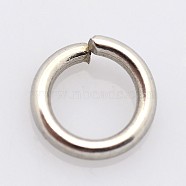 304 Stainless Steel Jump Rings, Open Jump Rings, Stainless Steel Color, 7x1.2mm, Inner Diameter: 4.6mm(A-STAS-E067-08-7mm)