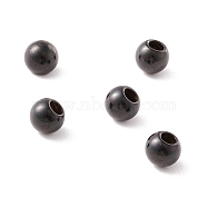 202 Stainless Steel Beads, Half Drilled, Round, Electrophoresis Black, 5x4.5mm, Half Hole: 2mm(STAS-M295-01EB-01)