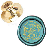 Wax Seal Brass Stamp Head, for Wax Seal Stamp, Robot Pattern, 25x14.5mm(AJEW-WH0209-169)