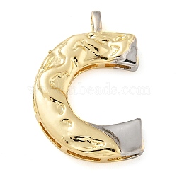 Brass Pendants, Real 18K Gold Plated And Platinum, Letter Charms, Letter C, 28x19x4mm, Hole: 3.5x2mm(PALLOY-S036-01G-C)