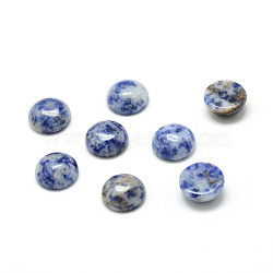 Natural Blue Spot Jasper Cabochons, Half Round, 18x6.5mm(G-T020-18mm-03)