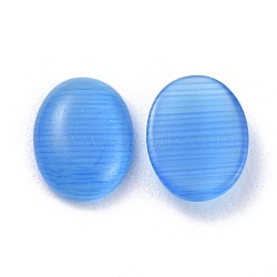 Cat Eye Cabochons, Oval, Royal Blue, about 6mm wide, 8mm long, 3mm thick(CE039-6x8-18)