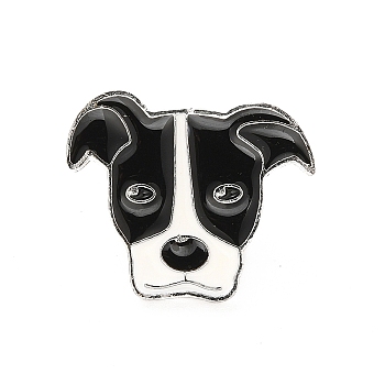 Dog Enamel Pin with Brass Butterfly Clutches, Alloy Badge for Backpack Clothing, American Pit Bull Terrier, 20x24x10mm, Pin: 1.1mm