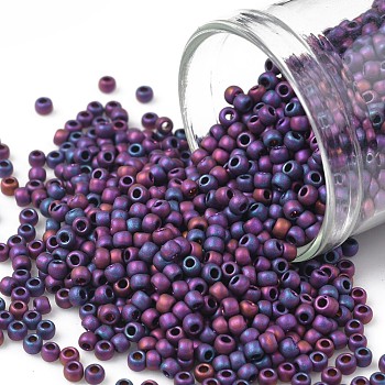 TOHO Round Seed Beads, Japanese Seed Beads, Matte, (515F) High Metallic Frost Mardi Gras, 11/0, 2.2mm, Hole: 0.8mm, about 50000pcs/pound