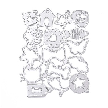 Carbon Steel Cutting Dies Stencils, for DIY Scrapbooking, Photo Album, Decorative Embossing Paper Card, Matte Stainless Steel Color, Mixed Shapes, 175x135x0.7mm