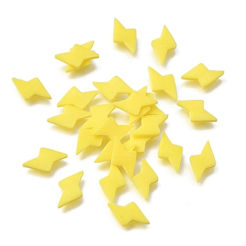 Handmade Polymer Clay Cabochons, Lightning, Yellow, 5~5.5x8~8.5x0.5~1mm, about 10204pcs/500g
