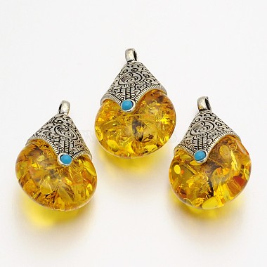 38mm Goldenrod Drop Alloy + Other Material Pendants