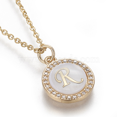 Brass Initial Pendant Necklaces(NJEW-I230-24G-R)-3