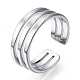 304 Stainless Steel Triple Line Open Cuff Ring(X-RJEW-N040-19)-1